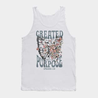 Created With A Purpose Butterfly Floral Vintage Tank Top